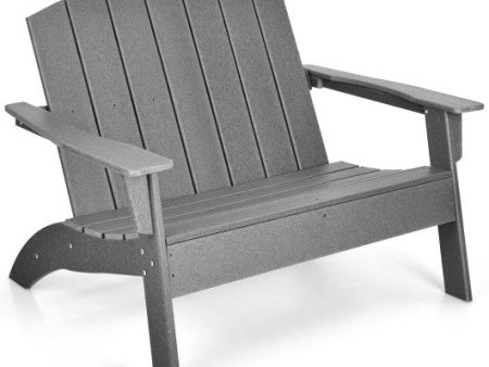 HDPE Patio Adirondack Chair for Porch Garden Backyard-Gray Online Hot Sale