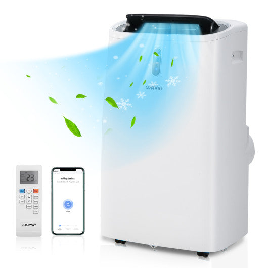 14000 BTU Portable Air Conditioner with APP and WiFi Control-White Cheap