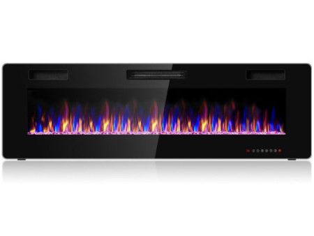 60 Inch Ultra Thin Electric Fireplace with 2 Heat Settings Fashion