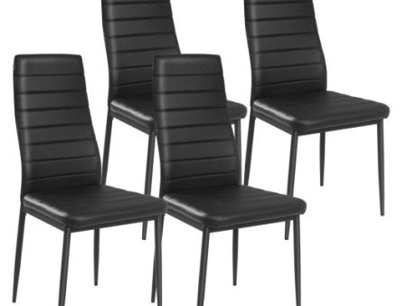 4 Pieces Modern Leather Dinning Chairs Set with Metal Frame Cheap