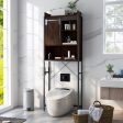 4-Tier Multifunctional Toilet Sorage Cabinet with Adjustable Shelf and Sliding Barn Door Cheap