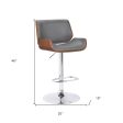 24  Gray And Silver Iron Swivel Low Back Adjustable Height Bar Chair Fashion