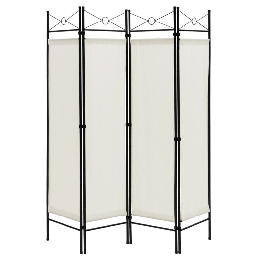 6 Feet 4-Panel Folding Freestanding Room Divider-White on Sale