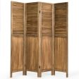 5.6 Ft Tall 4 Panel Folding Privacy Room Divider-Wood Online Sale