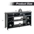 58 Inch TV Stand Entertainment Console Center with Adjustable Open Shelves-Black Cheap