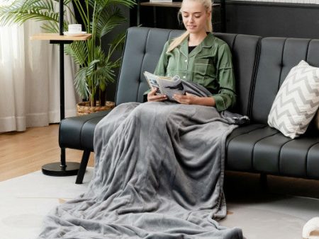 62  x 84  Flannel Heated Electric Blanket with 10 Heating Levels-Gray Online now