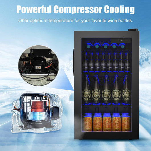 120 Can Beverage Mini Refrigerator with Glass Door Sale