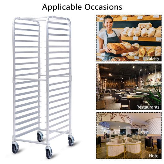 26 x 20 x 70 Inch 20 Sheet Aluminum Pan Rolling Bakery Rack Sale