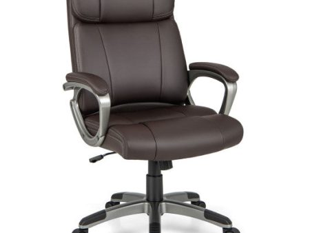 Swivel Ergonomic Office Chair Computer Desk Chair with Wheels-Brown Cheap