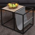 End Table Side Accent Metal Magazine Organizer Discount