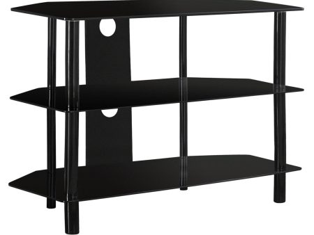 36  Black Metal Open Shelving TV Stand For Discount