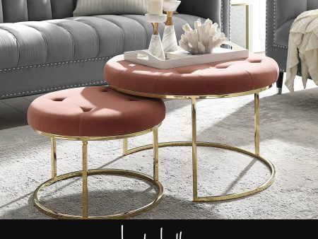 Carlotta Velvet Nesting Coffee Table (Set of 2) Cheap