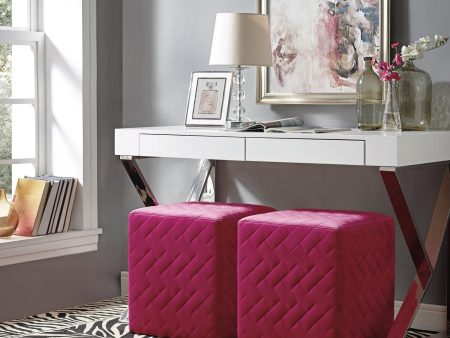 Alexis Velvet Cube Ottoman Online Sale