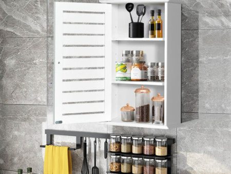 Wall Mount Medicine Cabinet Multifunction Storage Organizer-White Online now