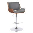 24  Gray And Silver Iron Swivel Low Back Adjustable Height Bar Chair Fashion