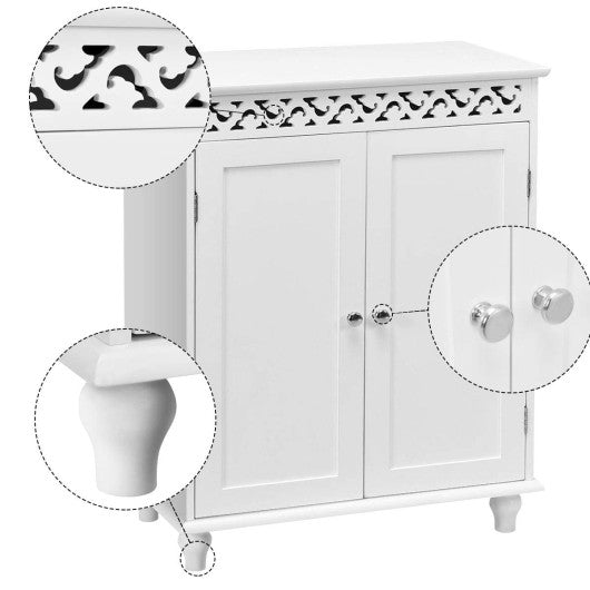 White Wooden 2-Door Storage Cabinet Cupboard For Cheap