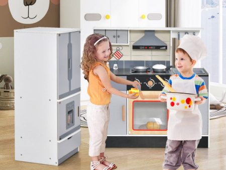 Wooden Chef Play Kitchen and Refrigerator with Realistic Range Hood and Roaster Discount