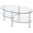 Tempered Glass Oval Side Coffee Table-Transparent Online