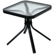 18 Inch Patio Coffee Side Table with Tempered Glass Sale