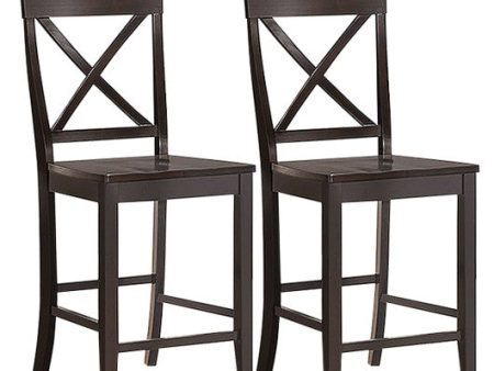 24 Inch 2 Pack Rubber Wood Frame Kitchen Chairs Fashion