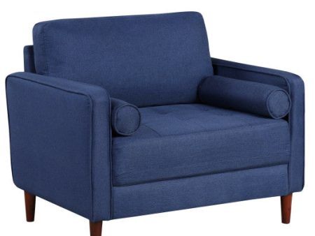 Accent Oversized Linen Club Armchair with Pillows and Rubber Wood Legs Supply