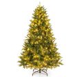 5 6 7 Feet Pre-lit Artificial Christmas Tree with Branch Tips and LED Lights-6 ft Online Sale