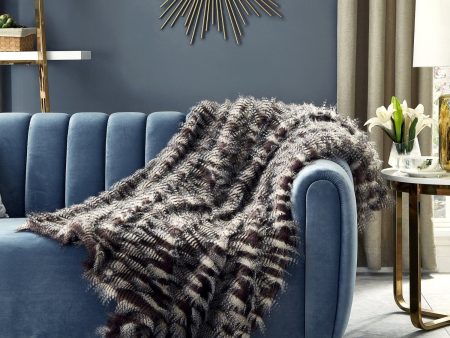 Zakaria Faux Feather Fur Throw Online