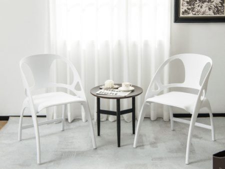 Folding Dining Chairs Set of 2 with Armrest and High Backrest-White Hot on Sale