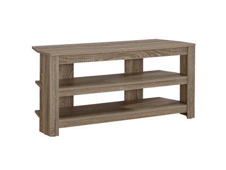 42  Ash Gray Open Shelving TV Stand Hot on Sale