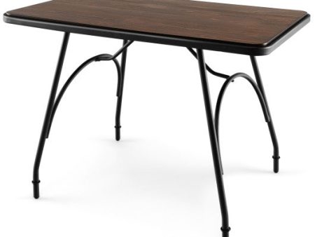 43 x 27.5 Inch Industrial Style Dining Table with Adjustable Feet-Rustic Brown on Sale