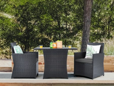 3 Pieces Patio Rattan Furniture Set with Cushion and Sofa Armrest-Gray Online Hot Sale