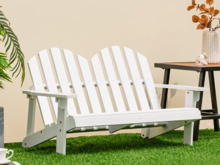 2 Person Adirondack Chair with High Backrest-White Online Hot Sale