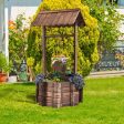 Outdoor Wooden Wishing Well Planter Bucket on Sale