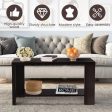 Rectangular Cocktail Coffee Table with Storage Shelf Online Hot Sale