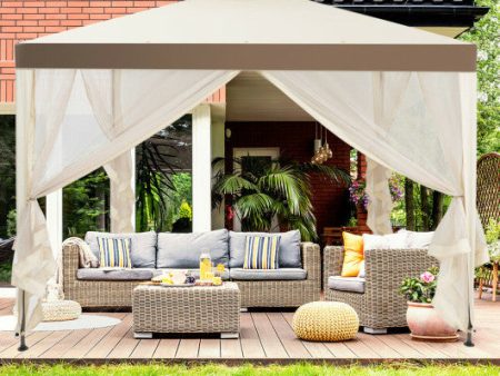 Canopy Gazebo Tent Shelter Garden Lawn Patio with Mosquito Netting-Beige Online