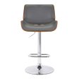 24  Gray And Silver Iron Swivel Low Back Adjustable Height Bar Chair Fashion