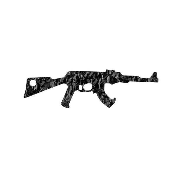 Forged Carbon Fiber AK-47 Shaped Keychain & Bottle Opener by Simply Carbon Fiber Hot on Sale