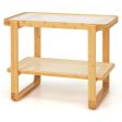 2-tier Bamboo Side Table with Glass Top-Natural Online