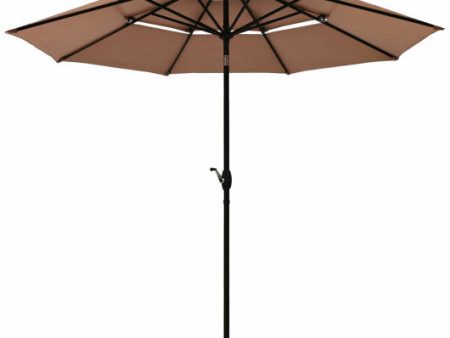 10ft 3 Tier Patio Umbrella Aluminum Sunshade Shelter Double Vented without Base-Beige Online