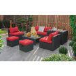 8 Pieces Patio Rattan Storage Table Furniture Set-Red Online now