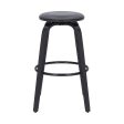 29  Gray And Black Solid Wood Swivel Backless Bar Height Bar Chair For Discount