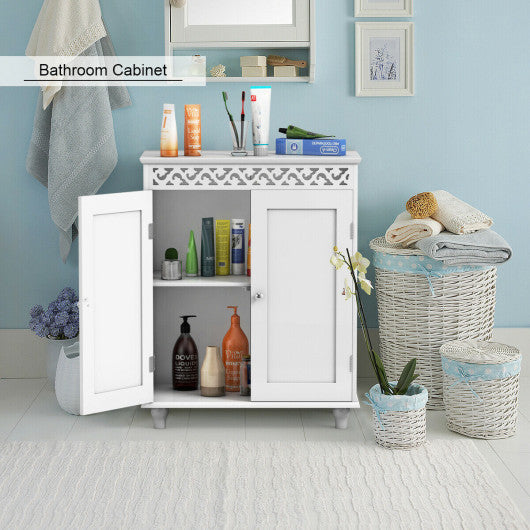 White Wooden 2-Door Storage Cabinet Cupboard For Cheap