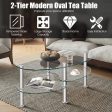 Tempered Glass Oval Side Coffee Table-Transparent Online