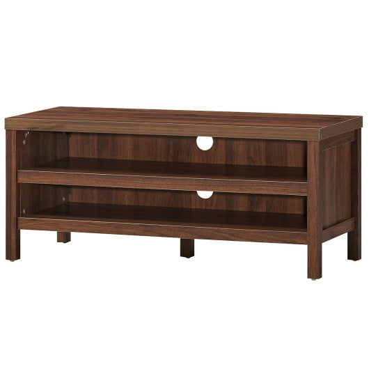 3-Tier TV Stand Console Cabinet for TV s up to 45 Inch with Storage Shelves-Walnut For Sale