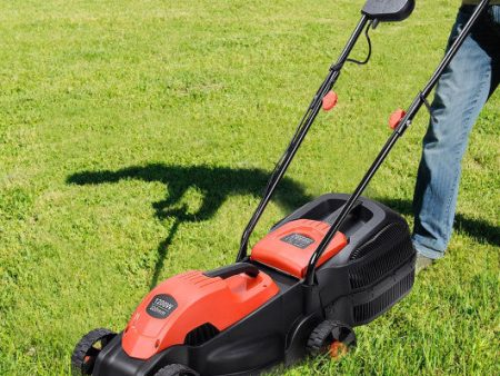 14 Inch Electric Push Lawn Corded Mower with Grass Bag-Red Online Hot Sale