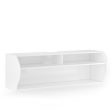 48.5 Inch 2 Tier Modern Wall Mounted Hanging Floating Shelf-White Supply