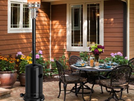 50000 BTU Stainless Steel Propane Patio Heater with Trip over Protection-Black For Sale