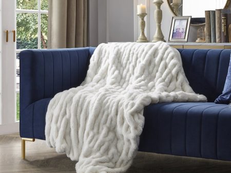 Antonia Silky Ruched Knit Throw For Sale