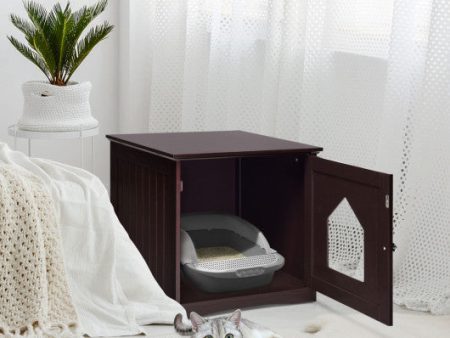 Sidetable Nightstand Weatherproof Multi-function Cat House-Brown Cheap