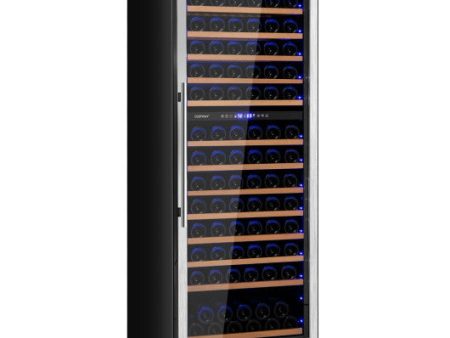 154-Bottle Freestanding Wine Cooler Refrigerator Dual Zone Wine Cellar with Dual Temperature Control-Silver Online Hot Sale